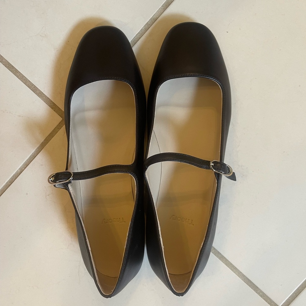 Theory leather Mary Jane flats